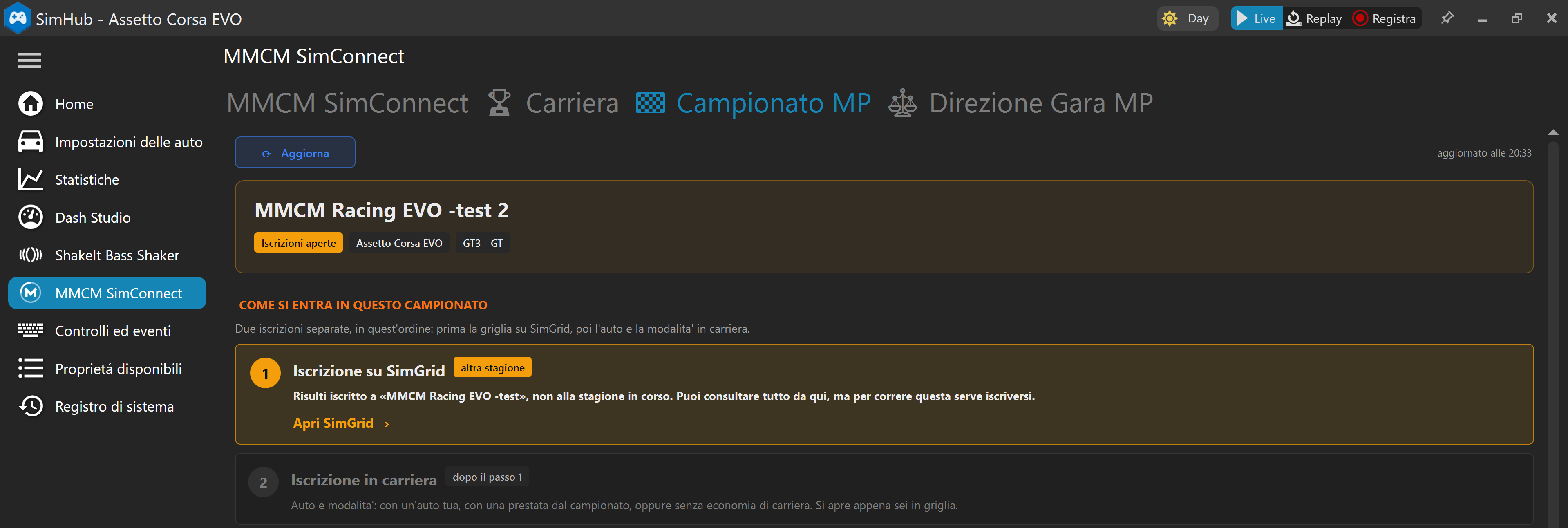I due passi per iscriversi a un campionato MP